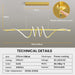 BAMDECOR A202 Modern LED Linear Pendant Lights with Dimmable LED (160/180cm - Gold) - Amazingooh Wholesale