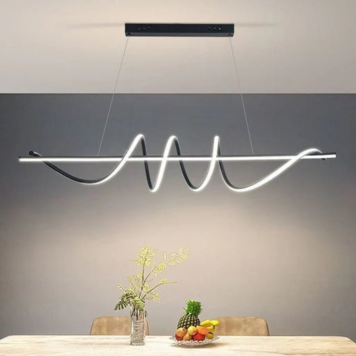 BAMDECOR A202 Modern LED Linear Pendant Lights with Dimmable LED (160cm/180cm - Black) - Amazingooh Wholesale