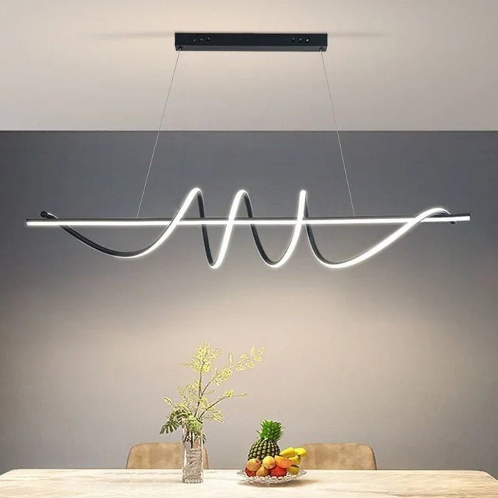 BAMDECOR A202 Modern LED Linear Pendant Lights with Dimmable LED (160cm/180cm - Black) - Amazingooh Wholesale