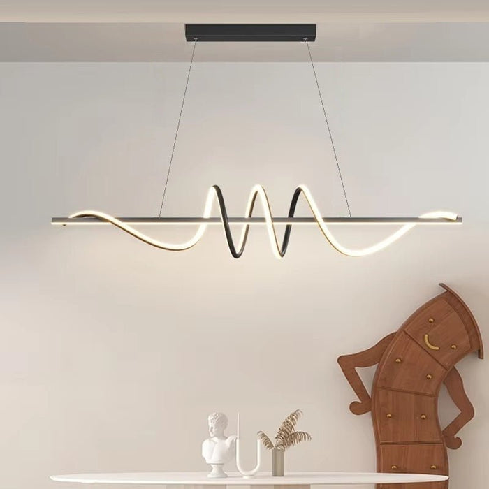 BAMDECOR A202 Modern LED Linear Pendant Lights with Dimmable LED (160cm/180cm - Black) - Amazingooh Wholesale
