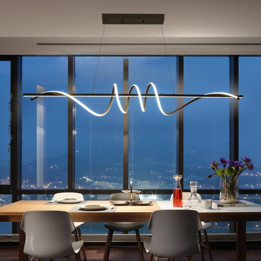 BAMDECOR A202 Modern LED Linear Pendant Lights with Dimmable LED (160cm/180cm - Black) - Amazingooh Wholesale