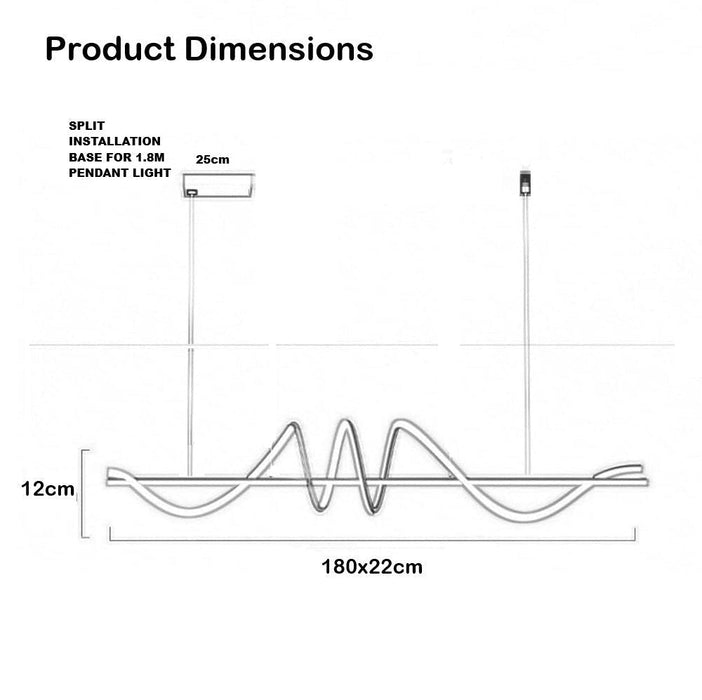 BAMDECOR A202 Modern LED Linear Pendant Lights with Dimmable LED (160cm/180cm - Black) - Amazingooh Wholesale