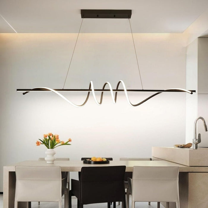 BAMDECOR A202 Modern LED Linear Pendant Lights with Dimmable LED (160cm/180cm - Black) - Amazingooh Wholesale