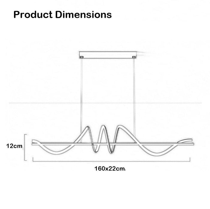 BAMDECOR A202 Modern LED Linear Pendant Lights with Dimmable LED (160cm/180cm - Black) - Amazingooh Wholesale