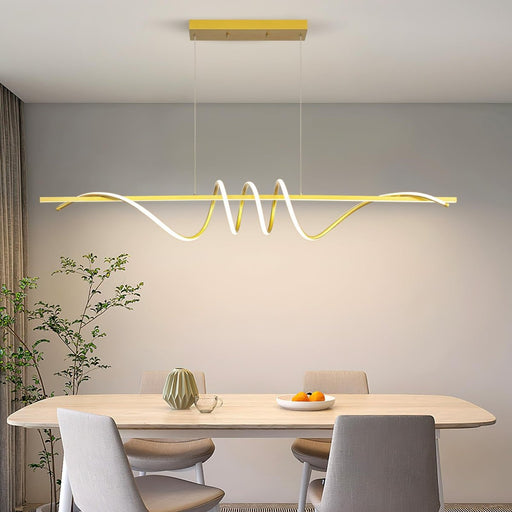 BAMDECOR A202 Modern LED Linear Pendant Lights with Dimmable LED (160cm/180cm - Gold) - Amazingooh Wholesale