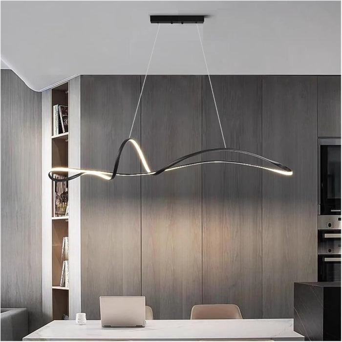BAMDECOR A210 Modern LED Linear Pendant Lights with Dimmable LED and Adjustable Hanging Length 180cm - Black - Amazingooh Wholesale