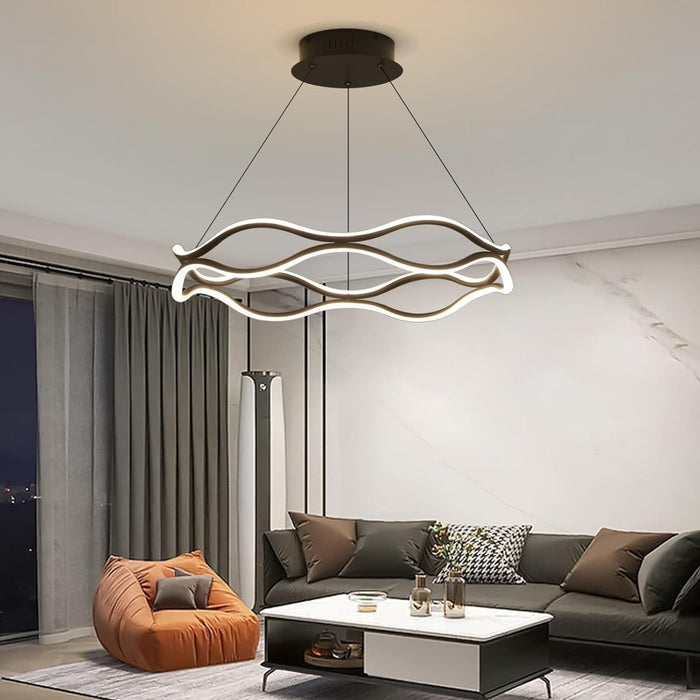 BAMDECOR A212/1 Black Modern Wavy Art Aluminum Light Fixture for Living Room Bedroom Indoor Decor - Amazingooh Wholesale