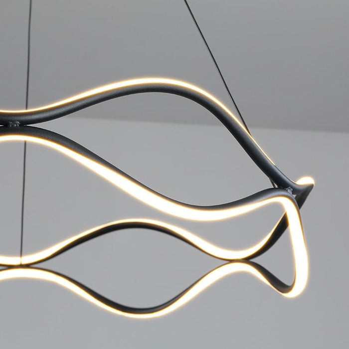 BAMDECOR A212/1 Black Modern Wavy Art Aluminum Light Fixture for Living Room Bedroom Indoor Decor - Amazingooh Wholesale