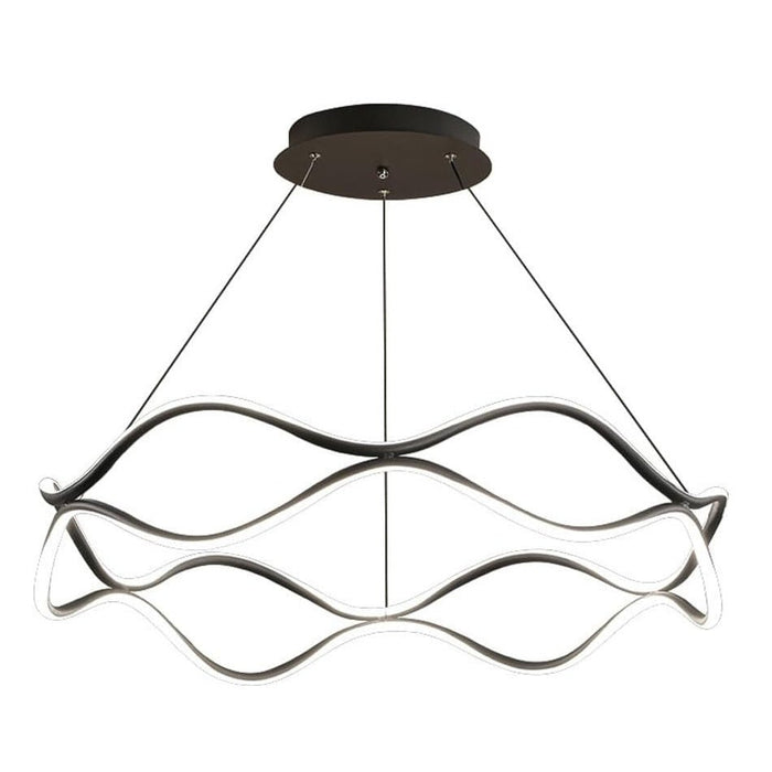 BAMDECOR A212/1 Black Modern Wavy Art Aluminum Light Fixture for Living Room Bedroom Indoor Decor - Amazingooh Wholesale