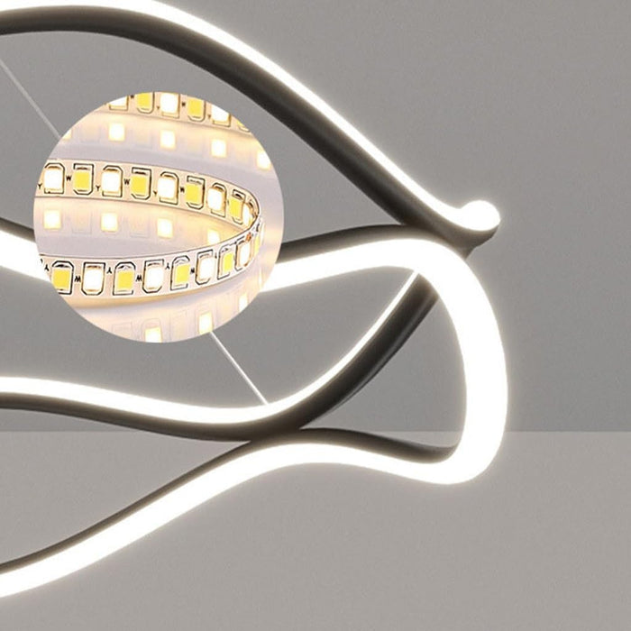 BAMDECOR A212/1 Black Modern Wavy Art Aluminum Light Fixture for Living Room Bedroom Indoor Decor - Amazingooh Wholesale