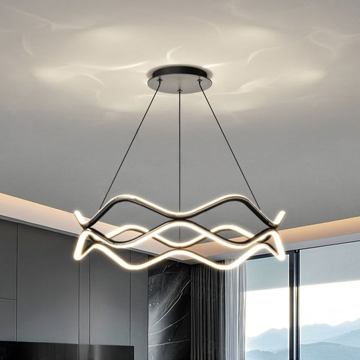 BAMDECOR A212/1 Black Modern Wavy Art Aluminum Light Fixture for Living Room Bedroom Indoor Decor - Amazingooh Wholesale