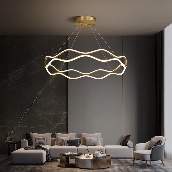 BAMDECOR A212/1 Gold Modern Wavy Art Aluminum Light Fixture for Living Room Bedroom Indoor Decor - Amazingooh Wholesale