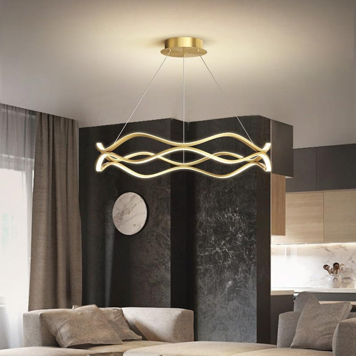 BAMDECOR A212/1 Gold Modern Wavy Art Aluminum Light Fixture for Living Room Bedroom Indoor Decor - Amazingooh Wholesale
