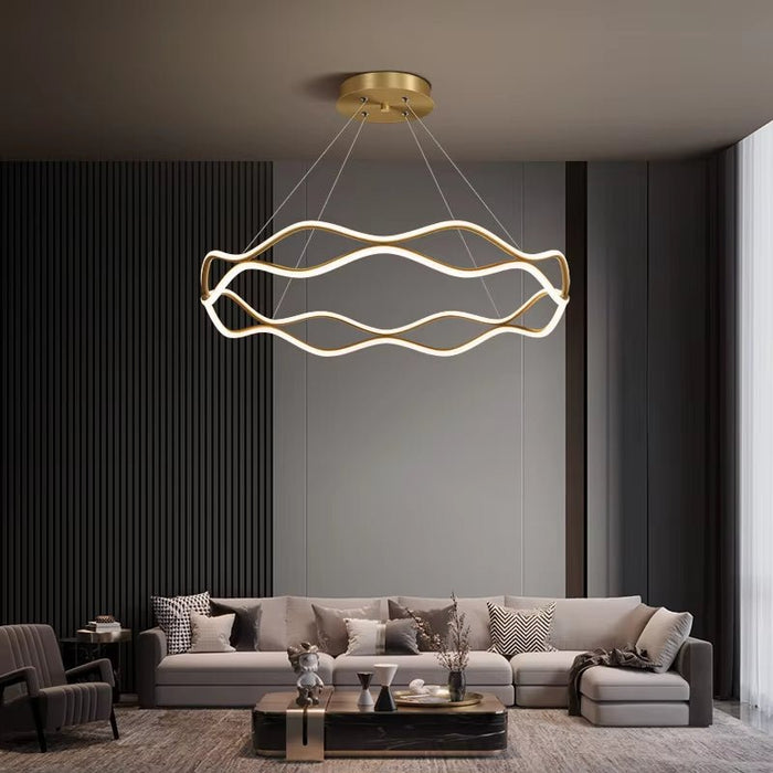 BAMDECOR A212/1 Gold Modern Wavy Art Aluminum Light Fixture for Living Room Bedroom Indoor Decor - Amazingooh Wholesale