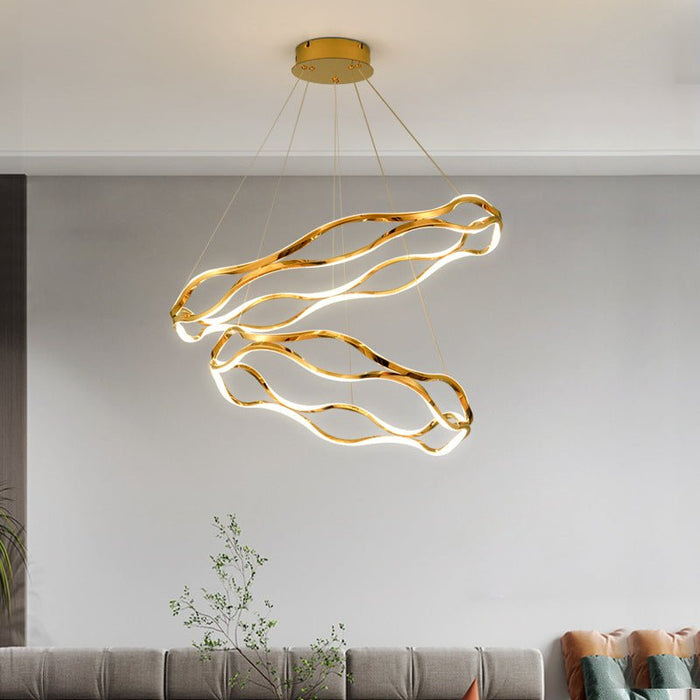 BAMDECOR A212/2 Modern Wavy Art Aluminum Light Fixture for Living Room Bedroom Indoor Decor - Amazingooh Wholesale