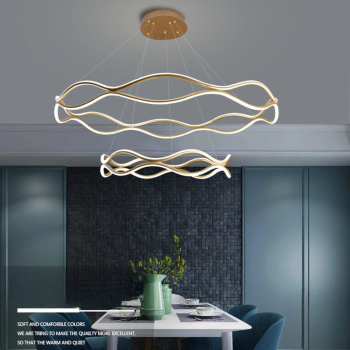 BAMDECOR A212/2 Modern Wavy Art Aluminum Light Fixture for Living Room Bedroom Indoor Decor - Amazingooh Wholesale