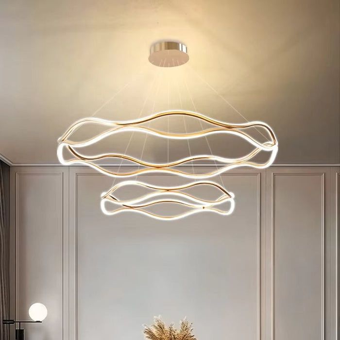 BAMDECOR A212/2 Modern Wavy Art Aluminum Light Fixture for Living Room Bedroom Indoor Decor - Amazingooh Wholesale