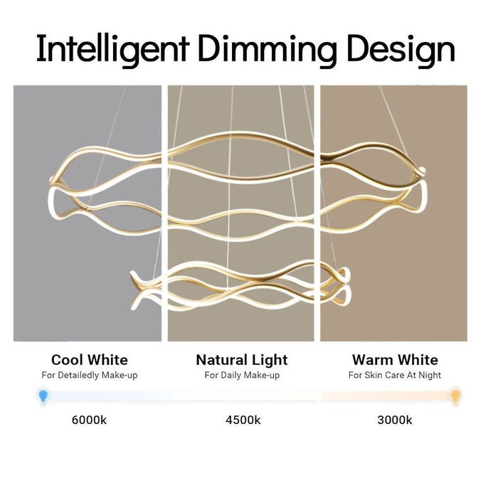 BAMDECOR A212/3 Modern Wavy Art Aluminum Light Fixture for Living Room Bedroom Indoor Decor - Amazingooh Wholesale