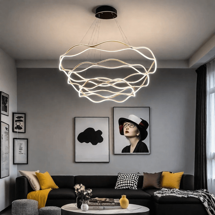 BAMDECOR A212/3 Modern Wavy Art Aluminum Light Fixture for Living Room Bedroom Indoor Decor - Amazingooh Wholesale