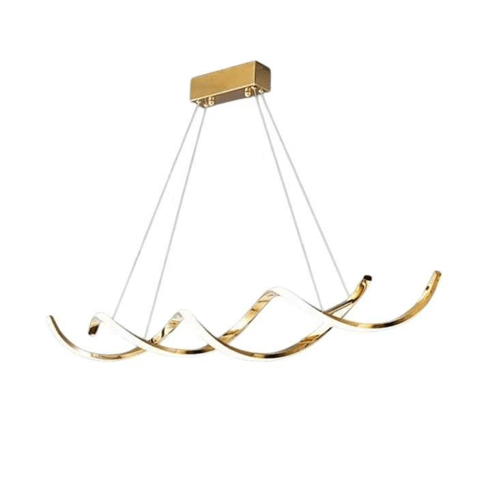 BAMDECOR A24122 Modern Minimalist Titanium Gold Pendant Light Adjustable LED Chandelier for Dining Room and Bar - Amazingooh Wholesale