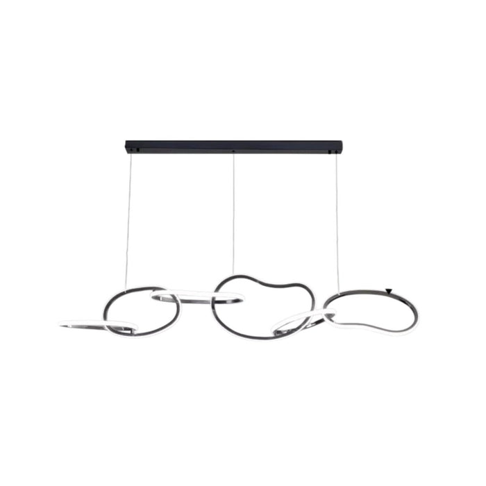 BAMDECOR A24126 Nordic Minimalist LED Pendant Light Adjustable Modern Ring Chandelier for Dining Room and Bar (Black) - Amazingooh Wholesale