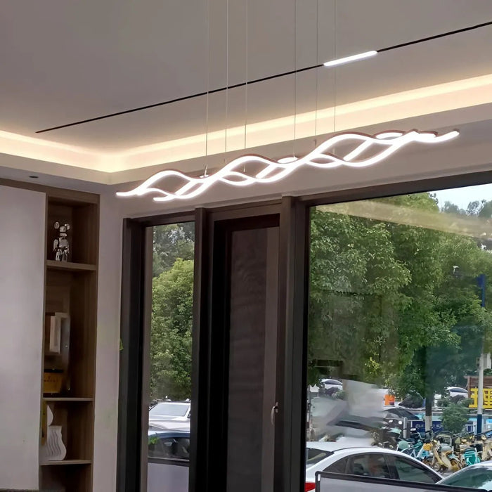 BAMDECOR A2569 1.5m Antizer Nordic Minimalist Wave Long Pendant Light (Black) - Amazingooh Wholesale