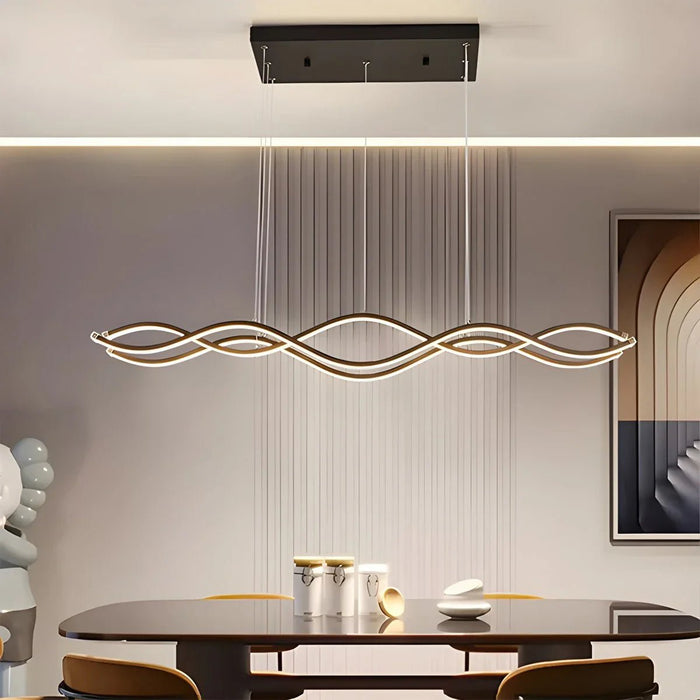 BAMDECOR A2569 1.5m Antizer Nordic Minimalist Wave Long Pendant Light (Black) - Amazingooh Wholesale
