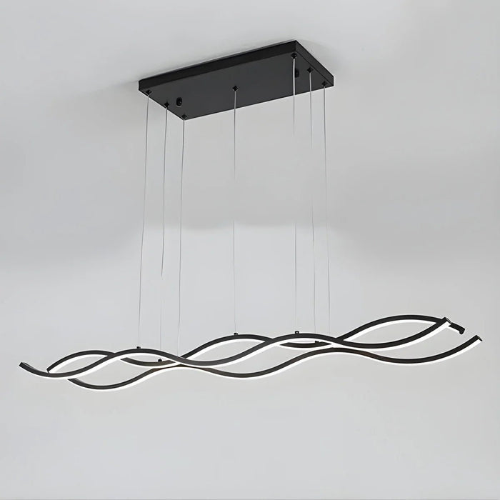 BAMDECOR A2569 1.5m Antizer Nordic Minimalist Wave Long Pendant Light (Black) - Amazingooh Wholesale
