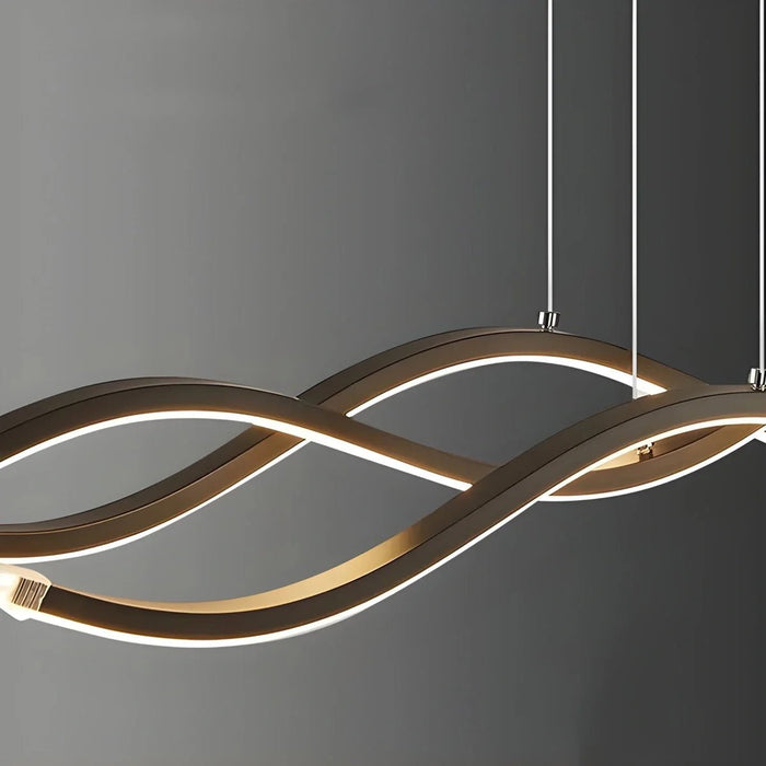 BAMDECOR A2569 1.5m Antizer Nordic Minimalist Wave Long Pendant Light (Black) - Amazingooh Wholesale