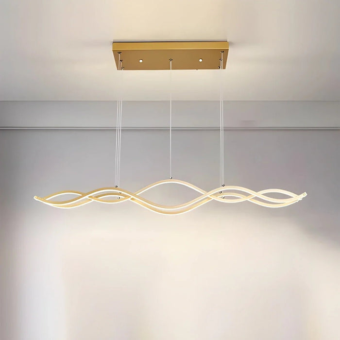 BAMDECOR A2569 1.5m Antizer Nordic Minimalist Wave Long Pendant Light (Gold) - Amazingooh Wholesale
