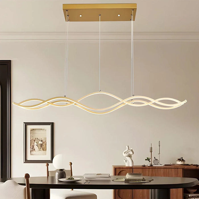 BAMDECOR A2569 1.5m Antizer Nordic Minimalist Wave Long Pendant Light (Gold) - Amazingooh Wholesale