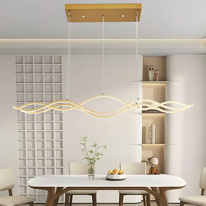 BAMDECOR A2569 1.5m Antizer Nordic Minimalist Wave Long Pendant Light (Gold) - Amazingooh Wholesale