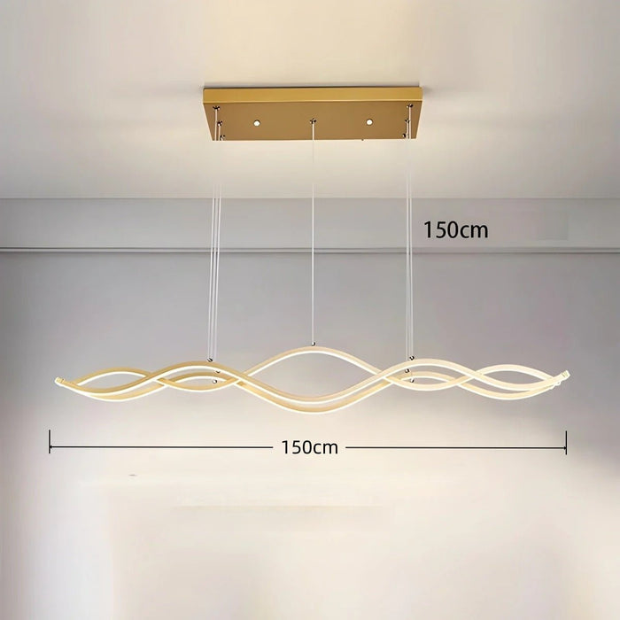 BAMDECOR A2569 1.5m Antizer Nordic Minimalist Wave Long Pendant Light (Gold) - Amazingooh Wholesale