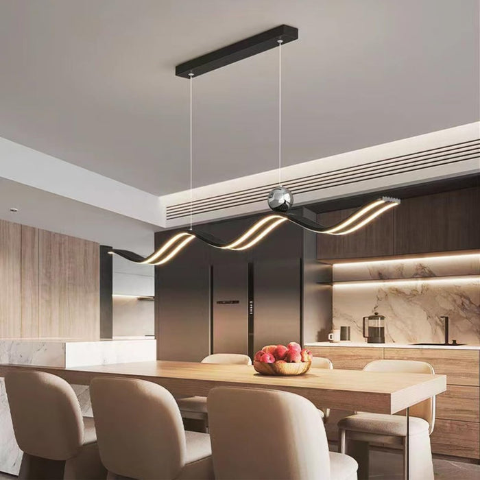 BAMDECOR A2575 Modern Design Linear LED Ceiling Light for Dining Room Office Kitchen Living Room (Black) - Amazingooh Wholesale