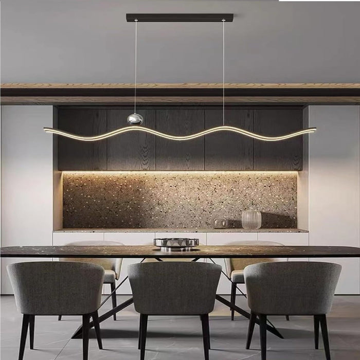 BAMDECOR A2575 Modern Design Linear LED Ceiling Light for Dining Room Office Kitchen Living Room (Black) - Amazingooh Wholesale