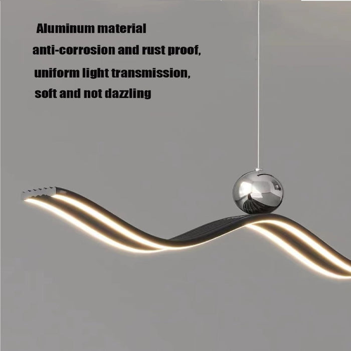 BAMDECOR A2575 Modern Design Linear LED Ceiling Light for Dining Room Office Kitchen Living Room (Black) - Amazingooh Wholesale