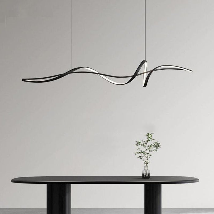 BAMDECOR A36 Modern LED Linear Chandeliers Pendant Lights with Dimmable LED and Adjustable Hanging Length 140cm - Black - Amazingooh Wholesale