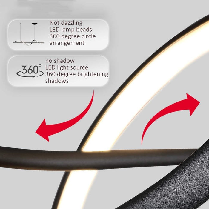 BAMDECOR A36 Modern LED Linear Chandeliers Pendant Lights with Dimmable LED and Adjustable Hanging Length 140cm - Black - Amazingooh Wholesale