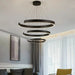 BAMDECOR AD2573 3 Round Rings C Shape Ceiling Light Chandeliers (Matte Black) - Amazingooh Wholesale