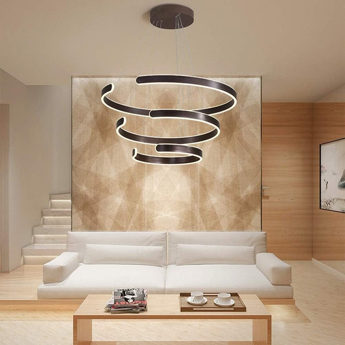 BAMDECOR AD2573 3 Round Rings C Shape Ceiling Light Chandeliers (Matte Black) - Amazingooh Wholesale