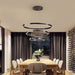 BAMDECOR AD2573 3 Round Rings C Shape Ceiling Light Chandeliers (Matte Black) - Amazingooh Wholesale