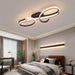 BAMDECOR AD2576 Modern Minimalist Curved Line Iron Aluminum Silicone LED Semi-Flush Mount Ceiling Light For Living Room (Black) - Amazingooh Wholesale