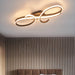 BAMDECOR AD2576 Modern Minimalist Curved Line Iron Aluminum Silicone LED Semi-Flush Mount Ceiling Light For Living Room (Black) - Amazingooh Wholesale