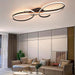 BAMDECOR AD2576 Modern Minimalist Curved Line Iron Aluminum Silicone LED Semi-Flush Mount Ceiling Light For Living Room (Black) - Amazingooh Wholesale