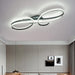 BAMDECOR AD2576 Modern Minimalist Curved Line Iron Aluminum Silicone LED Semi-Flush Mount Ceiling Light For Living Room (Black) - Amazingooh Wholesale