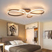 BAMDECOR AD2576 Modern Minimalist Curved Line Iron Aluminum Silicone LED Semi-Flush Mount Ceiling Light For Living Room (Black) - Amazingooh Wholesale
