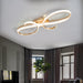 BAMDECOR AD2576 Modern Minimalist Curved Line Iron Aluminum Silicone LED Semi - Flush Mount Ceiling Light For Living Room (Gold) - Amazingooh Wholesale