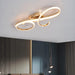 BAMDECOR AD2576 Modern Minimalist Curved Line Iron Aluminum Silicone LED Semi - Flush Mount Ceiling Light For Living Room (Gold) - Amazingooh Wholesale
