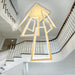 BAMDECOR AD2578 Gold Modern Geometric LED Chandelier Minimalist Interlocking Rectangles - Amazingooh Wholesale