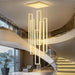 BAMDECOR AD2578 Gold Modern Geometric LED Chandelier Minimalist Interlocking Rectangles - Amazingooh Wholesale